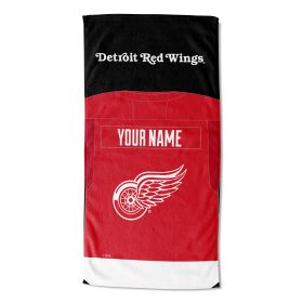 [Personalization Only] Official NHL Jersey Personalized Beach Towel - Red Wings